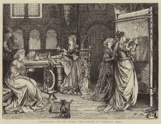 Bordado en la Época Antigua, Damas en Trabajo de Tapicería